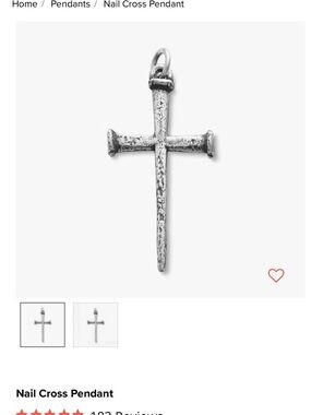 James Avery Silver Nail Cross Pendant